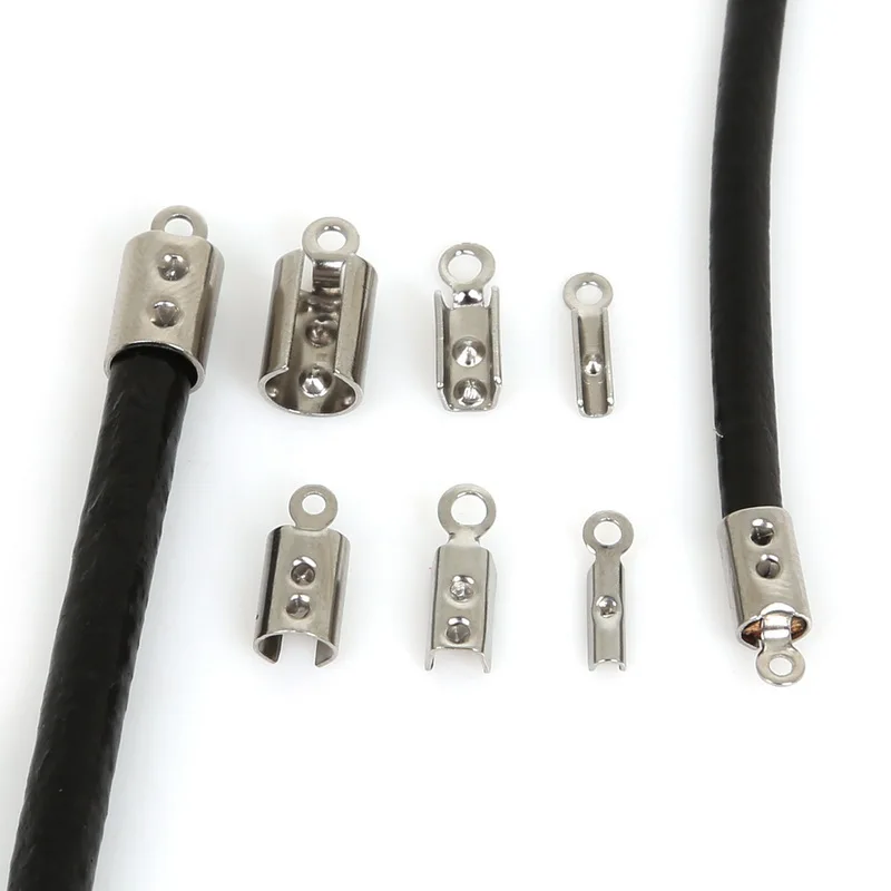 Зажим для шнура из нержавеющей стали 30 шт./лот|cord crimp|end caps for jewelrycrimp end |