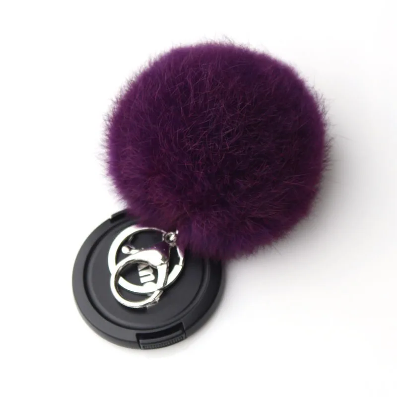 hzew silver color Key Chain Women Gifts Couples Keychain 8CM 100% real Rabbit Fur Ball Car | Украшения и аксессуары