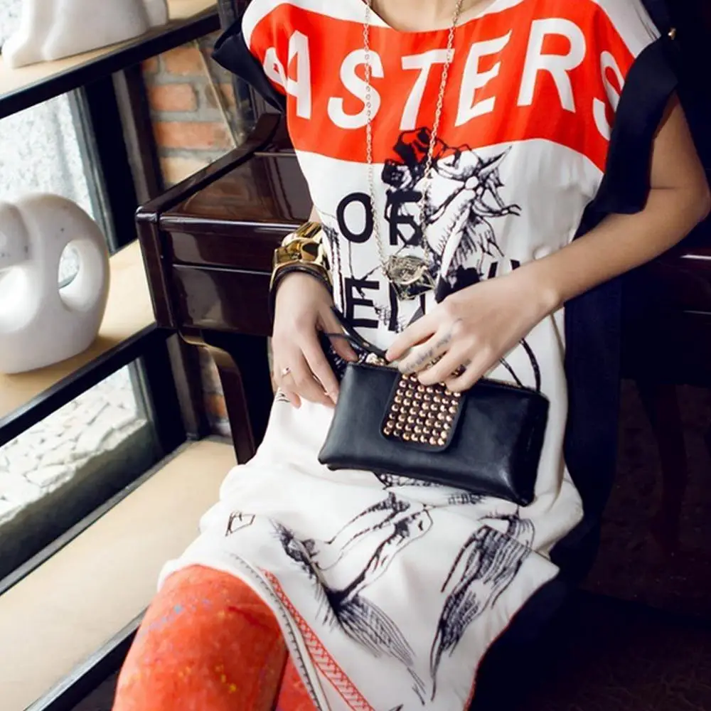 Женская сумочка PinShang модный простой кожаный кошелек с заклепками компактный