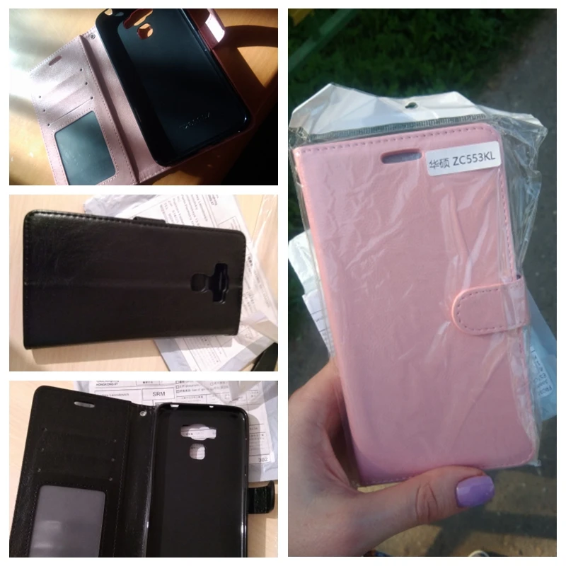 Кожаный чехол 5 дюйма для ASUS ZC553KL Zenfone 3 Max ZC 553KL бумажник Asus с откидной крышкой и