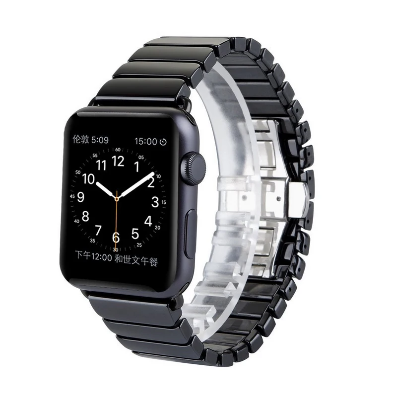 Мода керамические с адаптером ремешок для Apple watch 42mm 38 мм соединяющий ремешок браслета для iWatch серии 2/3 полосы черный, белый цвет