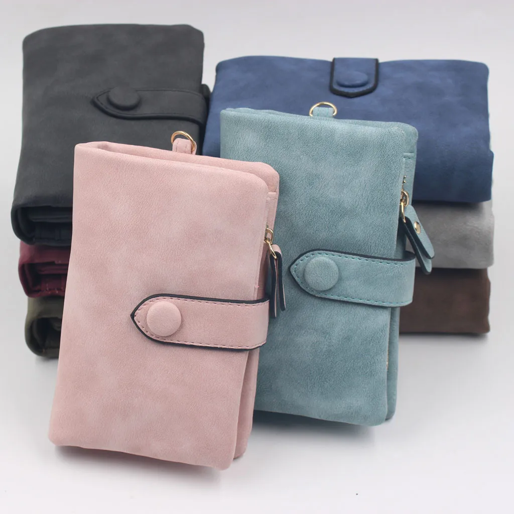 Женские матовые короткие маленькие милые женские бумажники portafoglio donna monederos para mujer