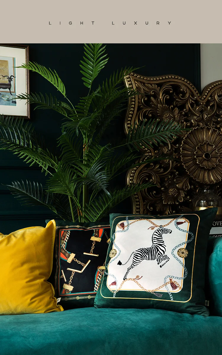 Диванные подушки с рисунком животных, наволочка Зебра Decorativos, рекомендуемый Европейский Стиль, роскошный Ретро бархатная наволочка