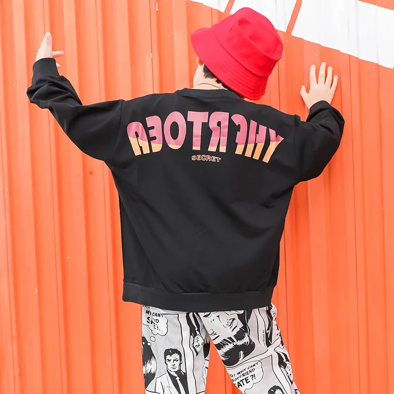 Kid Hip Hop Clothing Casual Shirt Sweatshirt Tops Cartoon Jogger Pants for Girls Boy Jazz Dance Costume Ballroom Dancing Clothes |
