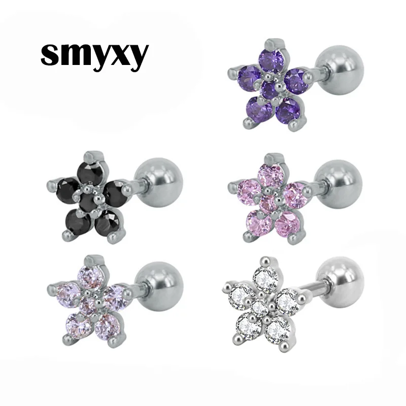 1 шт. женские простые маленькие серьги из титана/нержавеющей стали циркониевые