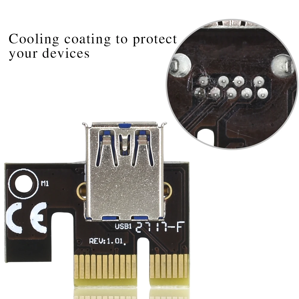 TISHRIC 100 шт. VER902A PCI E Express PCIE Riser Card 1x к 16x USB 3 0 SATA 6Pin IDE Molex адаптер питания для майнинга|