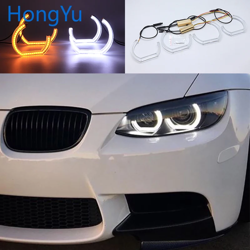Для BMW 3 серии E90 E92 E93 M3 купе и Кабриолет 2007 2013 светодиодный Ангел глаз двойной