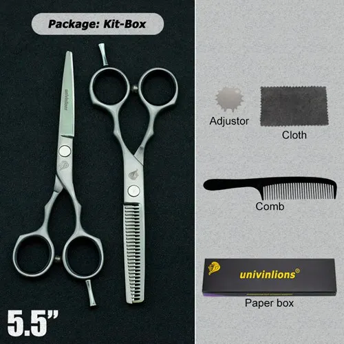 5504YIN-KIT 5," Черные ножницы для волос, парикмахерские ножницы-бритва, горячие ножницы для стрижки волос, дешевые парикмахерские инструменты, Машинка для стрижки волос, детские ножницы - Цвет: 5504YIN-KIT