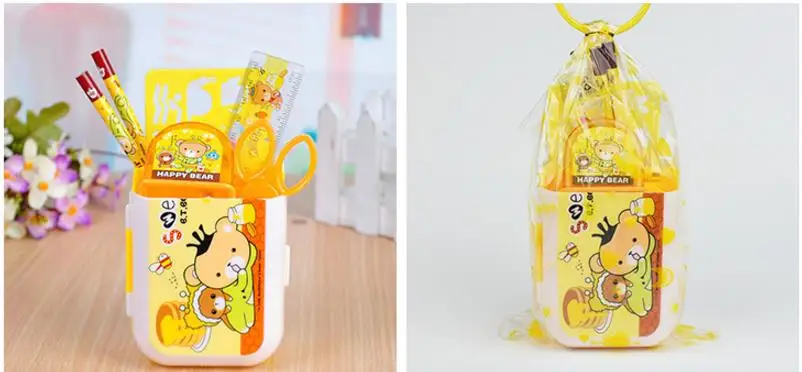 Coloffice Kawaii Детские канцелярские наборы детские карандаши Ножницы точилка для карандашей наборы линеек студенческий приз подарок школьные принадлежности