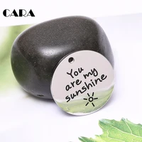 cara new arrival fine polished 316l stainless steel diy bracelet charms customized letters and patterns necklace charms cala0004