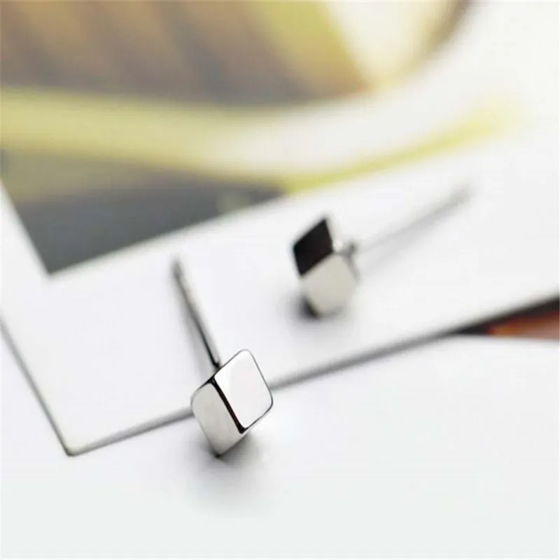 Ювелирные изделия из 100% стерлингового серебра объемные квадратные серьги