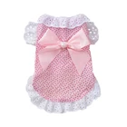Кружевная Одежда для собак, юбка, платье принцессы для маленьких собак, одежда с цветочным бантом, одежда для щенков, костюм для платья для животных