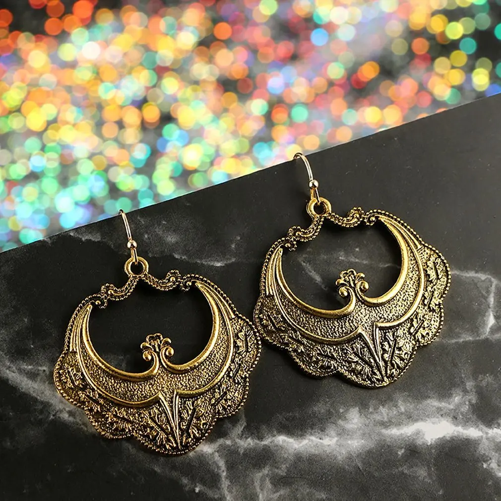 Этнические серьги Тотем с гравировкой ювелирное изделие металлическая подвеска