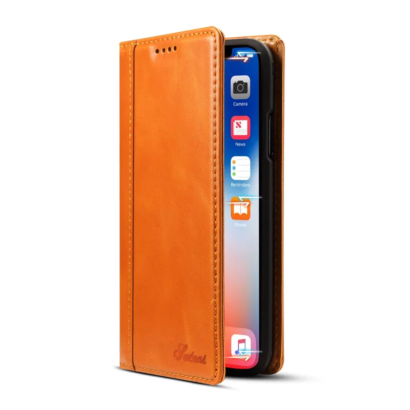 BORNDO из натуральной кожи кошелек чехол для iphone X Xs Max Xr Винтаж простые кредитной