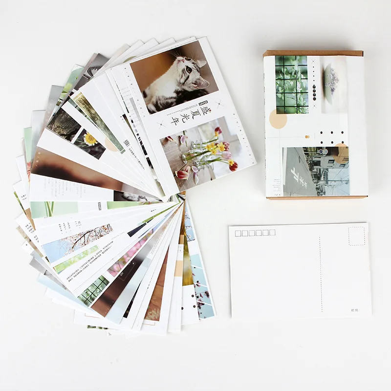 

30 Pcs/Set Summer Scenery series Postcard/Greeting Card/Message Card/Birthday Letter Envelope Gift Card Two sizes