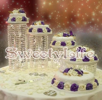 4pcsset crystal wedding cake stand wedding centerpiece wedding cake display