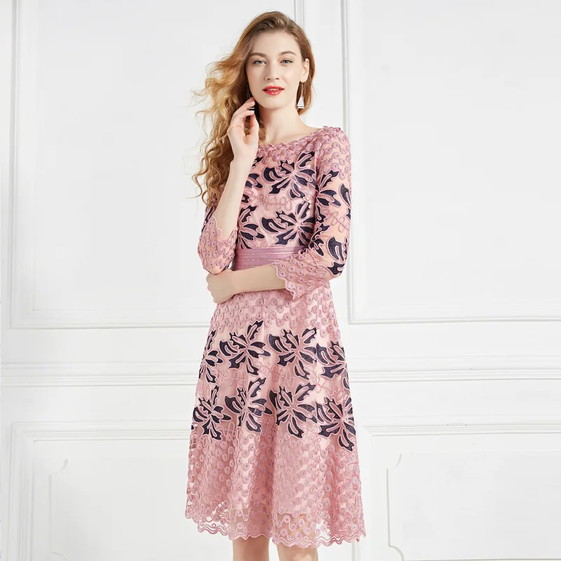 New Plus Size xxxxl Dress Vestidos De Fiesta 2019 Spring Summer Party Luxurious Women Slim Fitted A-Line Pink Blue | Женская одежда