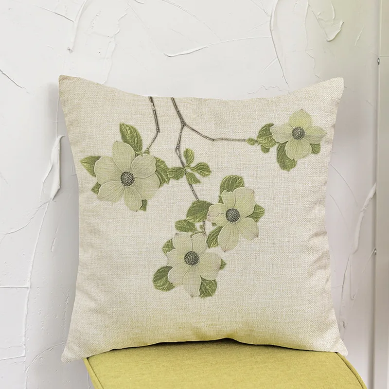 Современная простая хлопковая и льняная наволочка маленькие свежие цветочные