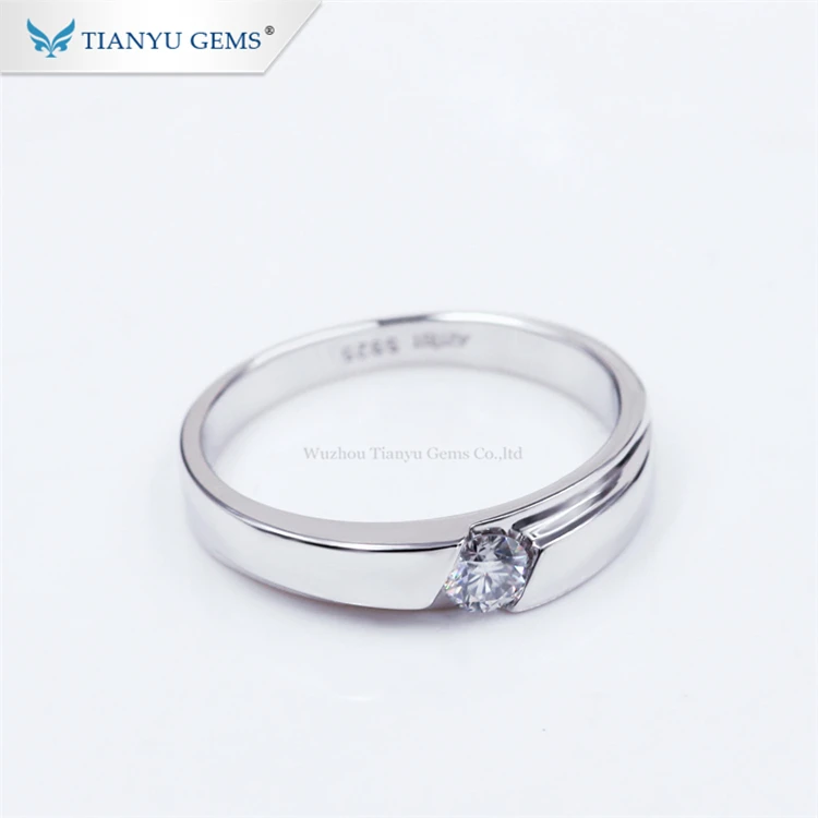 Tianyu драгоценные камни простой пасьянс кольцо 925 серебро moissanite вечерние подарки