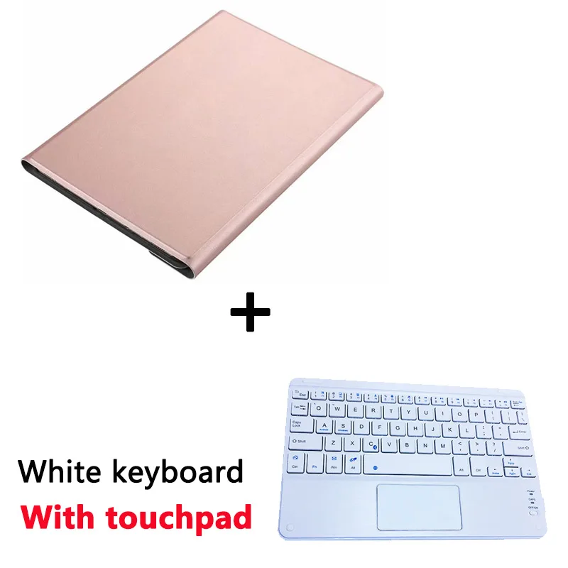 RGold case White TKB Беспроводной чехол с клавиатурой Bluetooth для samsung Galaxy Tab A SM-T510 SM-T515, портативная клавиатура для планшета с тачпадом - Цвет: RGold case White TKB