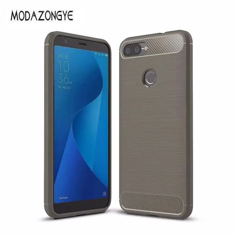 Чехол для Asus Zenfone Max Plus M1 мягкий из углеродного волокна противоударный | Мобильные