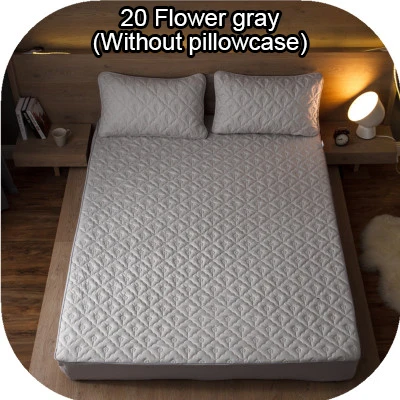 20-Flower-gray Матрас защитный чехол для кровати мочалка анти-клещи шлифовальная ткань кровать матрас покрытие коврик протектор sueding мягкая Нескользящая кровать - Цвет: 20-Flower-gray