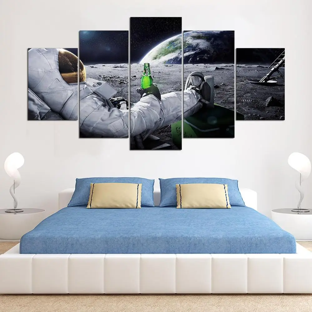 5 панель HD астронавт в пространстве Книги по искусству печати холст стены картин