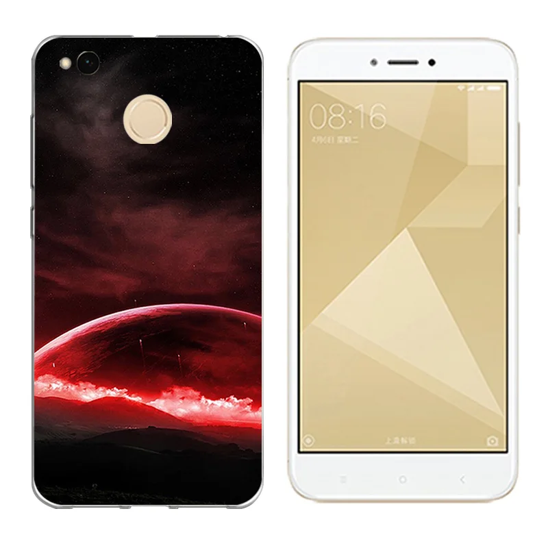 Cover for Xiaomi Redmi 4X 5.0&quot Soft TPU Case Silicon Golden Printing Hongmi4X Thin Shells |