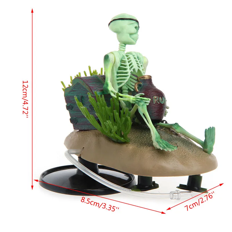 

Drunk Skeleton Fish Tank Ornament Aquarium Air-operated Landscape Decoration