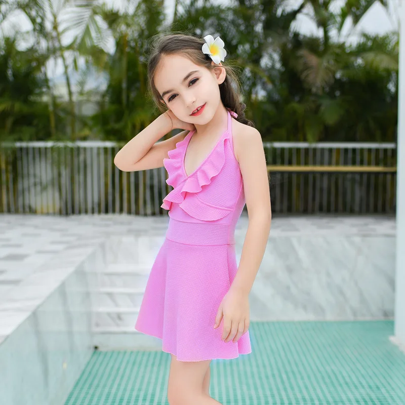 Сексуальное купальное платье для маленьких девочек Детский комплект бикини