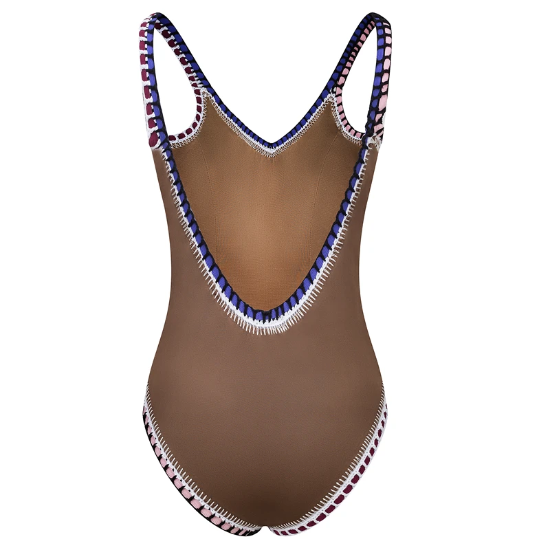 Новое поступление коричневый цвет Цельный купальник новый спортивный