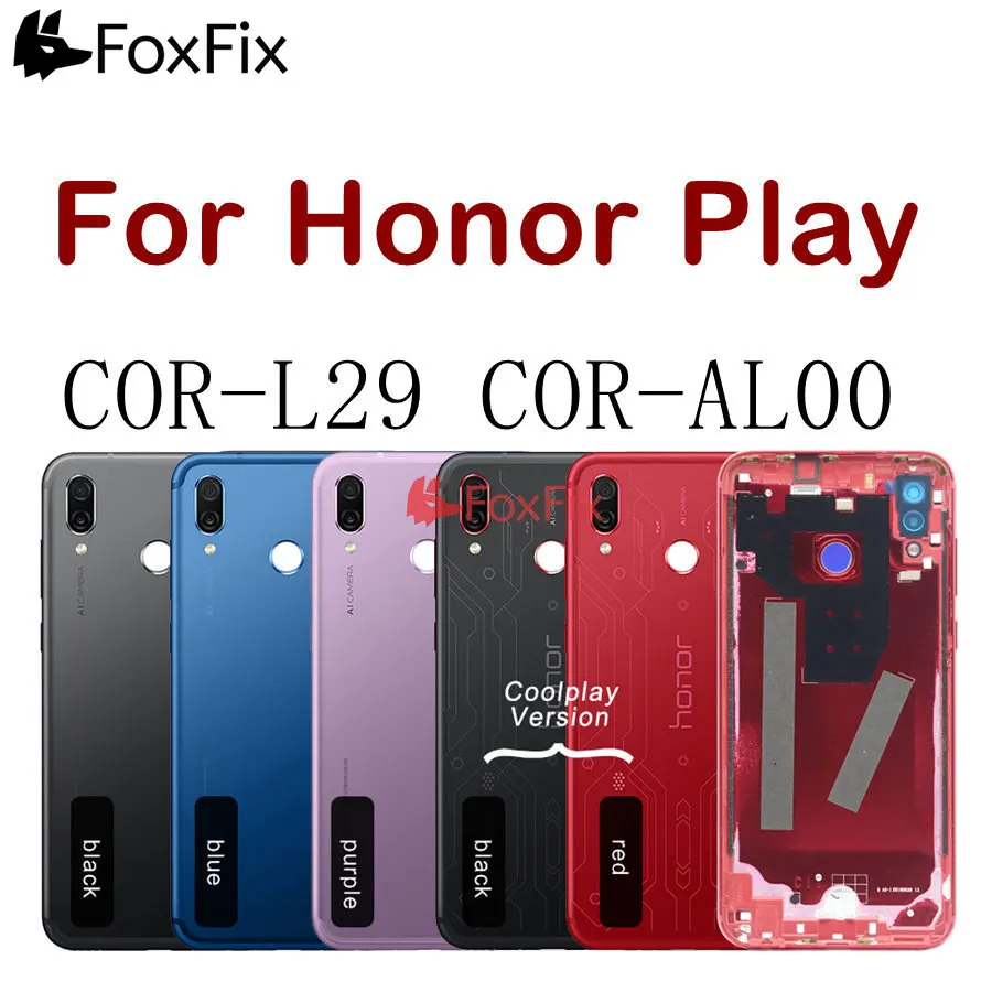 Чехол для huawei Honor Play, задняя крышка корпуса, задняя крышка для Honor Play, задняя крышка+ Кнопка громкости питания+ объектив камеры