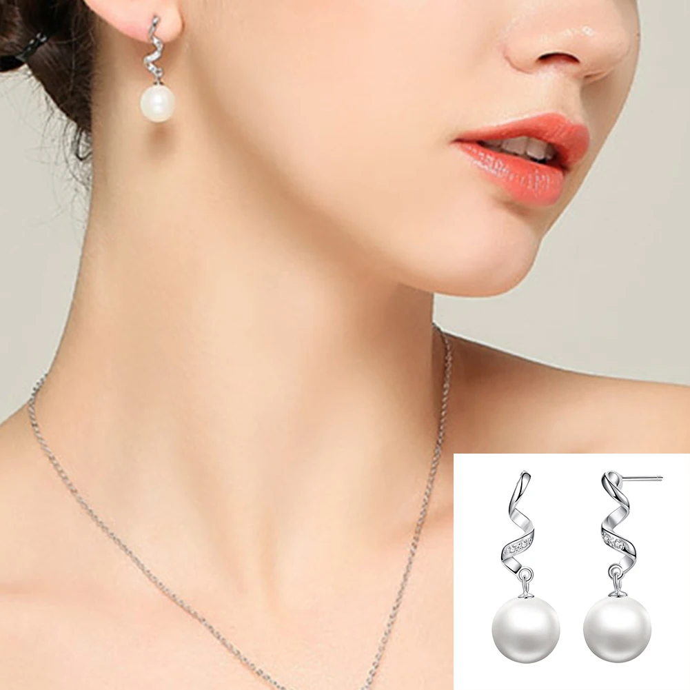 Модные волнистые стразы из искусственного жемчуга длинные висячие серьги