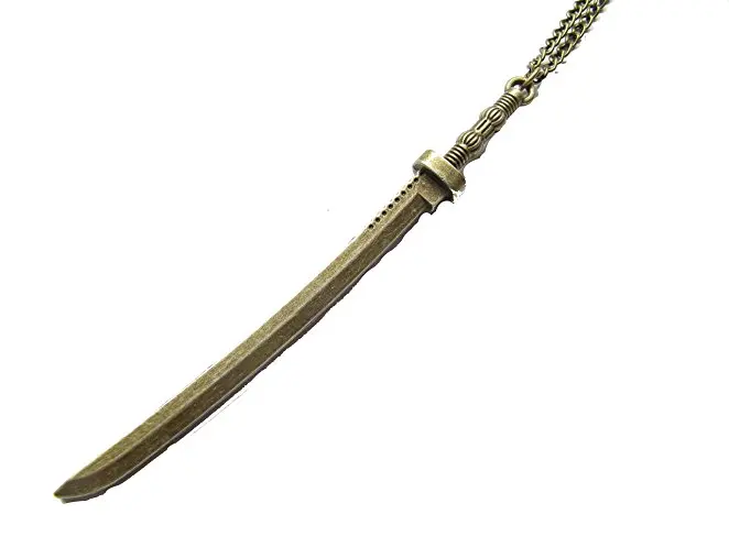 2 шт. оптовая продажа ~ Бронзовый меч Цепочки и ожерелья катана самурая ниндзя