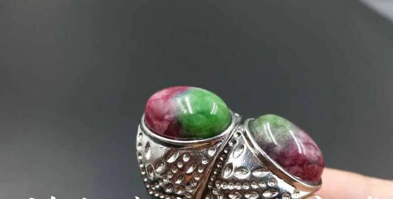 Новинка кольцо из натурального нефрита персика цветок Яйцо лапша фиолетовый