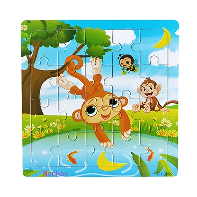 Детские игрушки 20 шт./компл. мультфильм животных головоломки имеют ссылки на фотографии деревянные игрушки для детей обучающие подарок yu-gi-ой - Цвет: 2