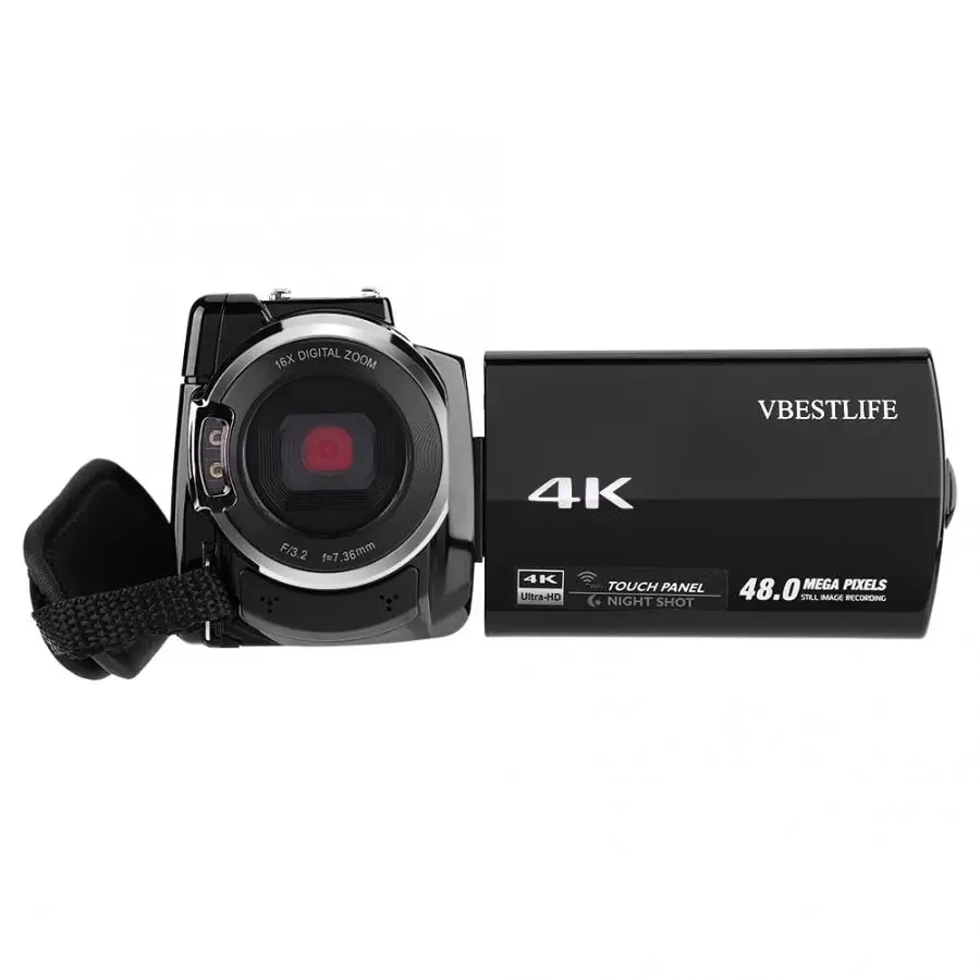 Видео камера 4K 48MP WiFi цифровая видеокамера с широкоугольным макро объективом+ внешний микрофон camara de video
