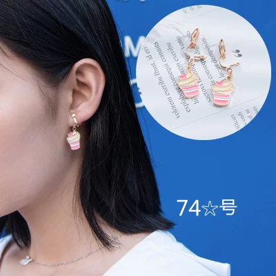 Разноцветные серьги в Корейском стиле с эмалью бутылочкой для молока пончиком