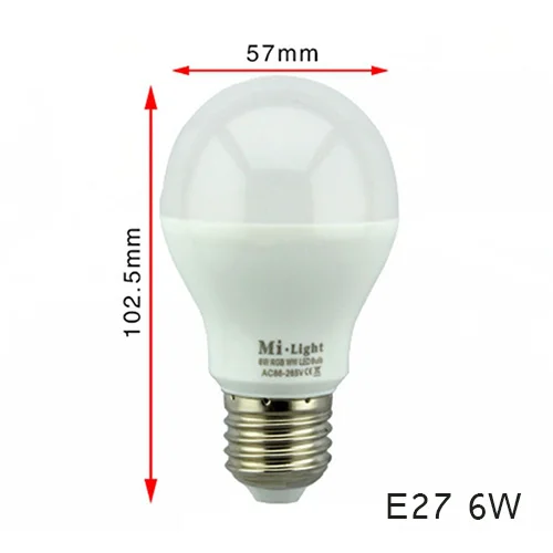 E27 6W RGBCCT Mi светильник E27 6 Вт 9 Вт 12 Вт RGB+ CCT светодиодный лампы GU10 MR4W E14 E27 с регулируемой яркостью беспроводной светильник с дистанционным управлением Mi - Испускаемый цвет: E27 6W RGBCCT