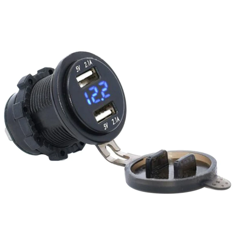 12 V/24 V быстрой зарядки 4.2A розетка для автомобильного прикуривателя с двумя usb-портами Зарядное устройство светодиодный вольтметр