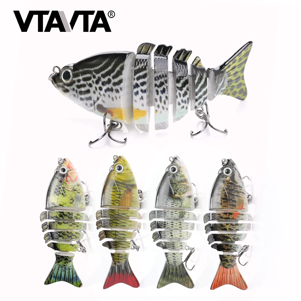 VTAVTA 1 шт. приманка для рыбалки 6 сегментов жесткая Crankbait 10 5 см 21 г Lifelike joint bait lifefe