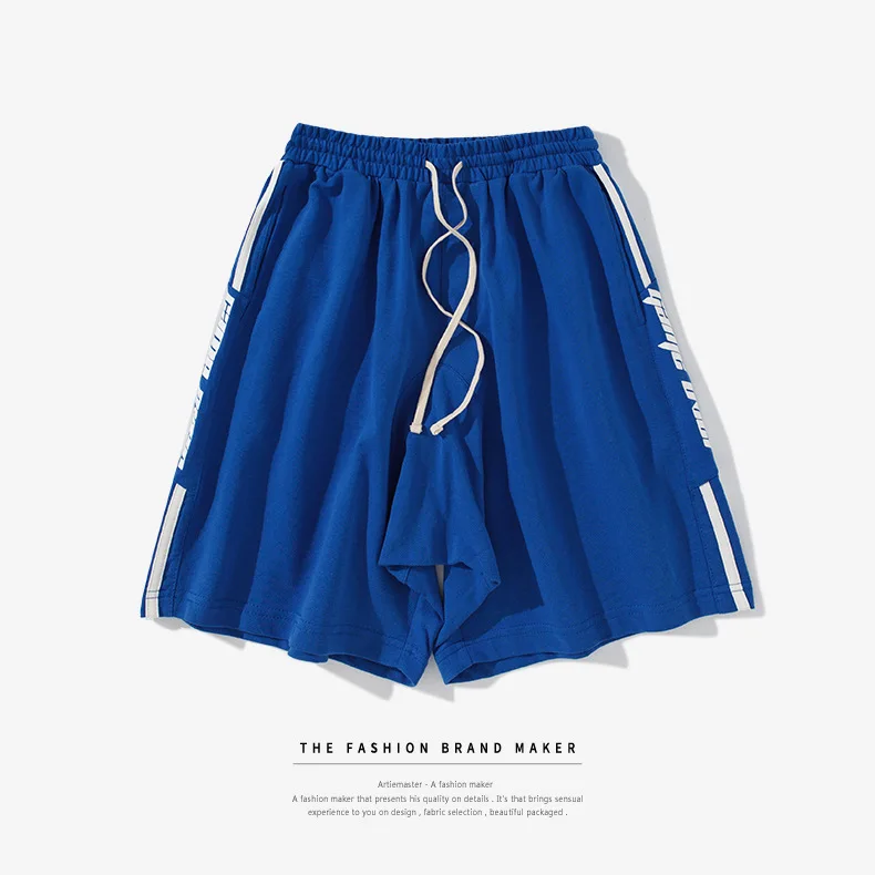 Passion Letter Printed Side Stripe Man's Shorts Sportswear Contrast Color High Street Sweatpants Vintage Drawstring Mens | Мужская
