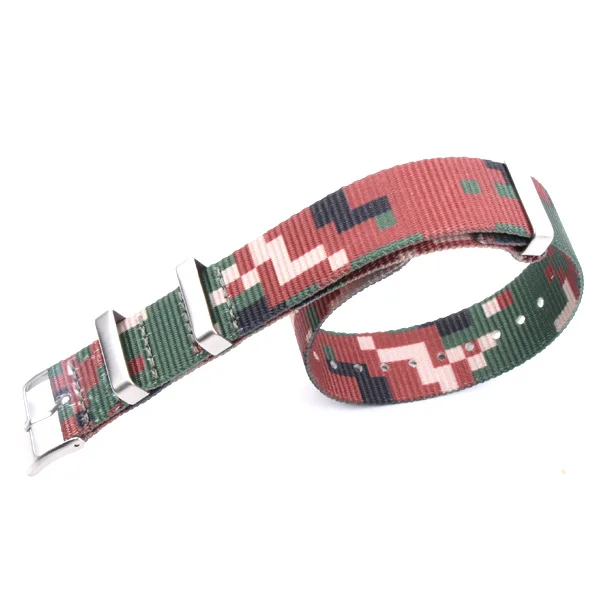 camo red Спортивный нейлоновый ремешок для часов универсальный ремешок для часов Omega Hamilton Seamaster Calibre Браслеты Аксессуары 20 мм 22 мм Zulu Nato 007 - Цвет ремешка: camo red