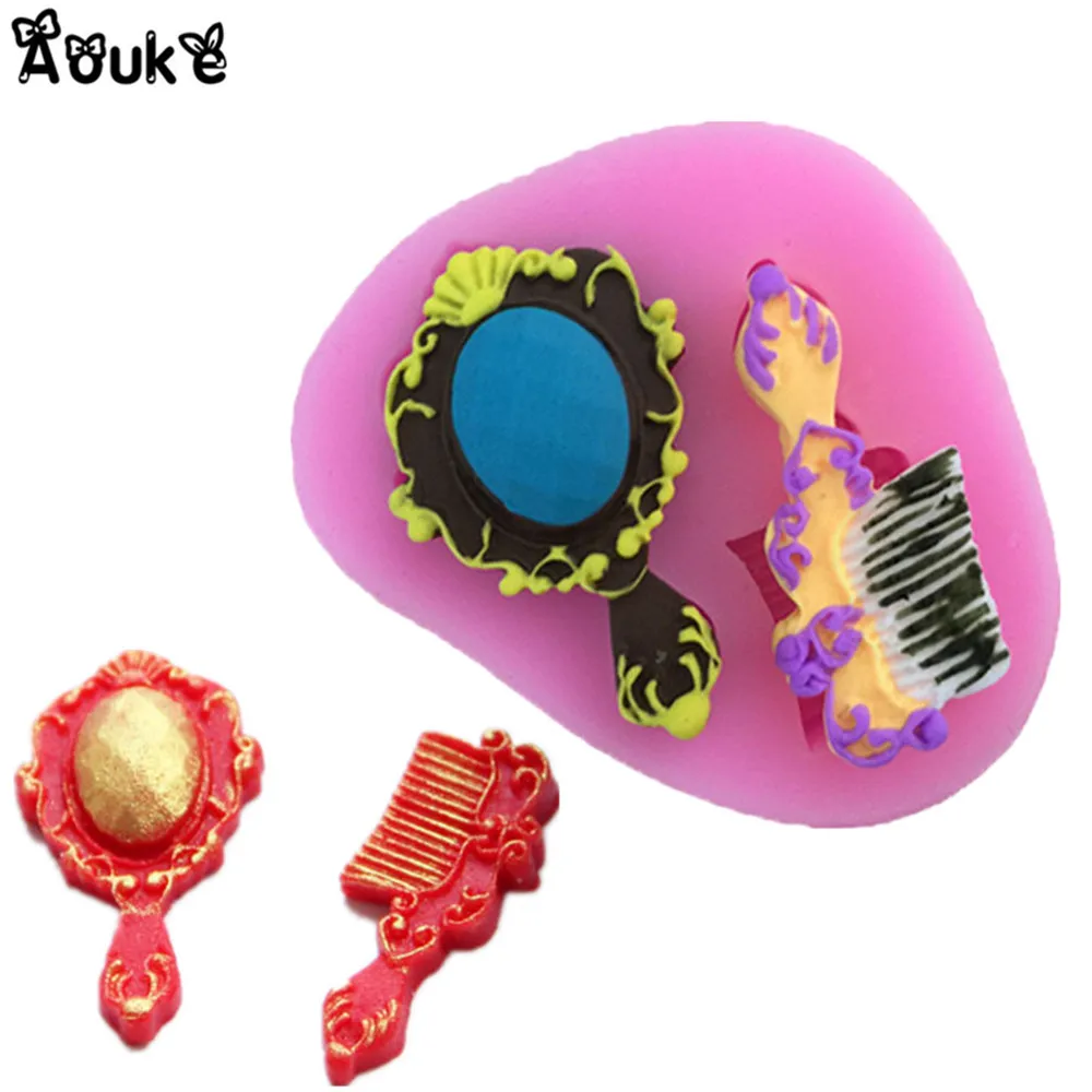 

Mirror Comb Liquid Silicone Mold Cake Chocolate Molds Cookies Pastry Pudding Ice Cube Mould Wedding Decoration DIY Baking Tools
