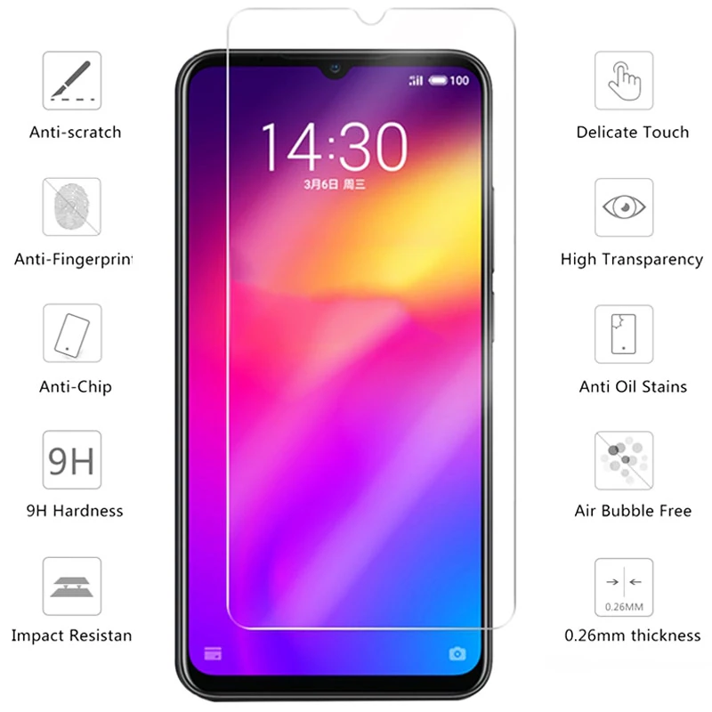 2 шт. закаленное стекло на Meizu Note 9 чехол для телефона крышка экран протектор Note9