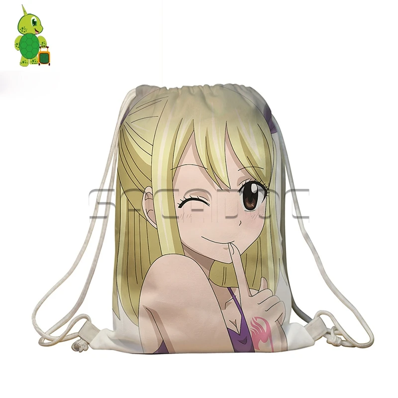 Аниме Fairy Tail рюкзак Для женщин Для мужчин дорожный рюкзак Нацу Эрза печатных drawstring сумка Обувь для мальчиков Обувь для девочек Дети забронировать softback Сумки - Цвет: 11