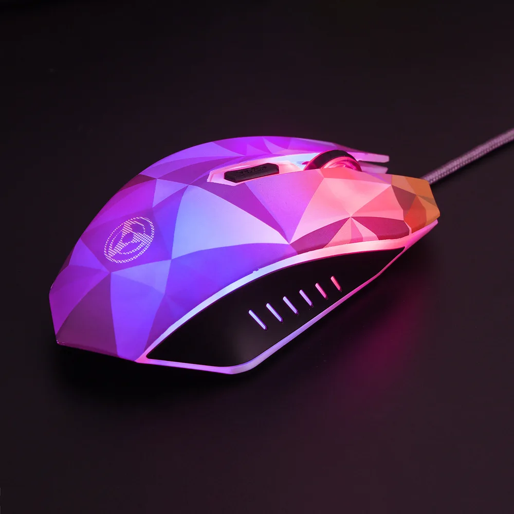 Оригинальная игровая мышь Hongsund Dazzle Color Diamond Edition, проводная оптическая компьютерная мышь для геймера