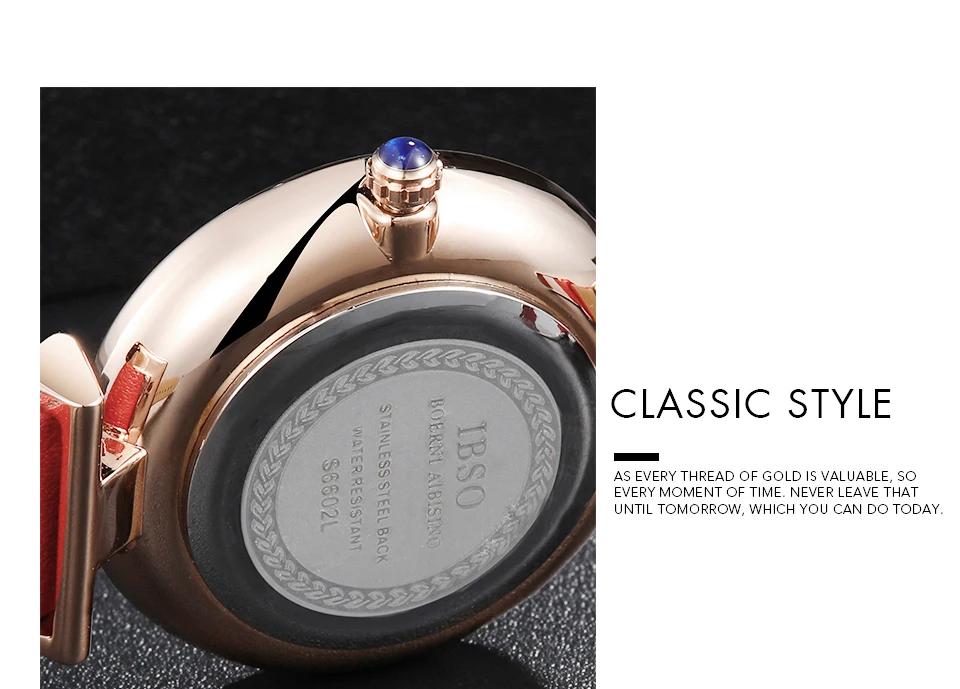 IBSO черные модные женские кожаные Наручные часы Montre Femme Топ бренд класса люкс розовое золото кварцевые часы женские часы#6602