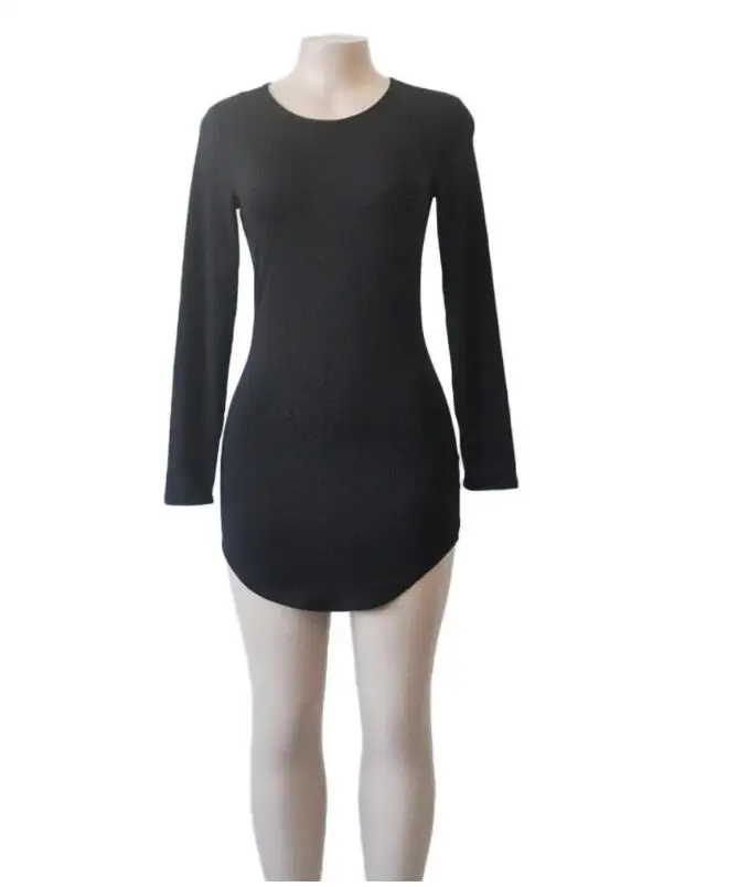 Облегающее платье-футляр с длинным рукавом эластичное повседневное S4 | Женская