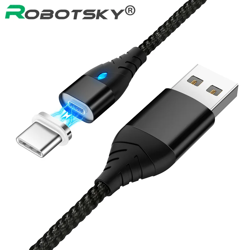Магнитный кабель со светодиодной подсветкой Micro usb Тип C адаптер для быстрой